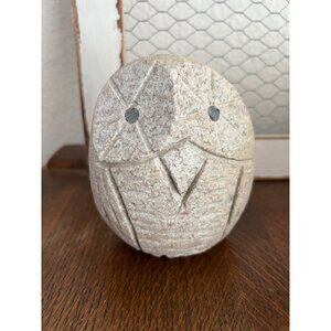 Vintgage Stone Carved Owl Figurine smooth